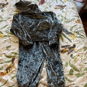 GAP Olive Velvet Hoodie and Jogger Set